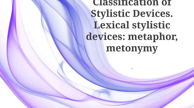 Classification of Stylistic Devices