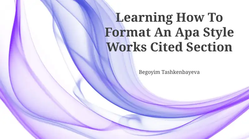 Apa-Style Works Cited Section Formatting