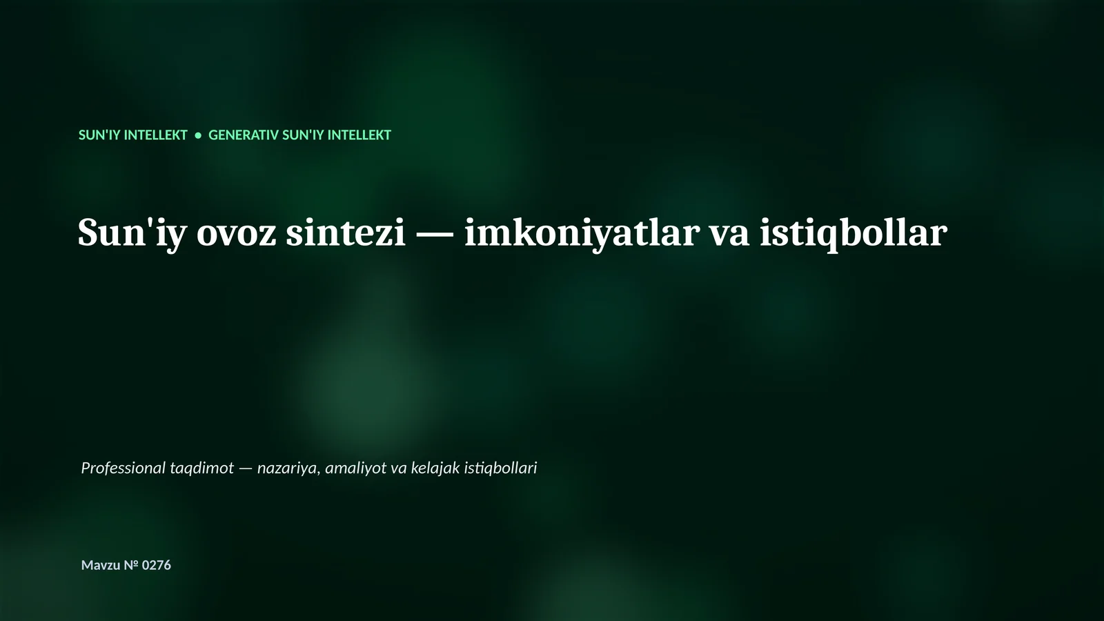GENERATIV SUN'IY INTELLEKT