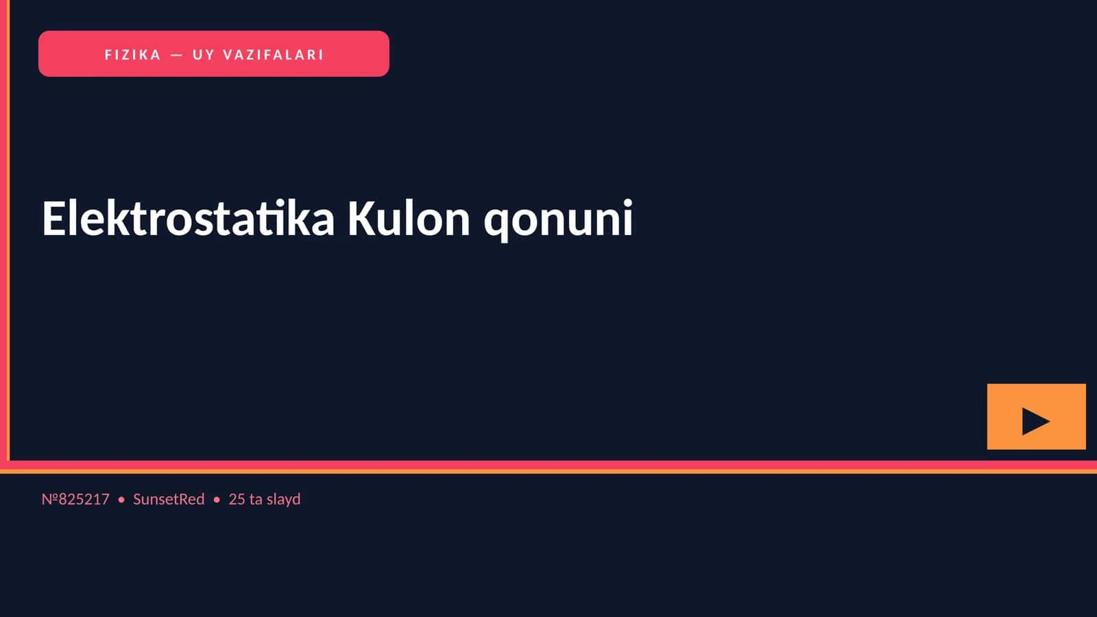 Elektrostatika Kulon qonuni