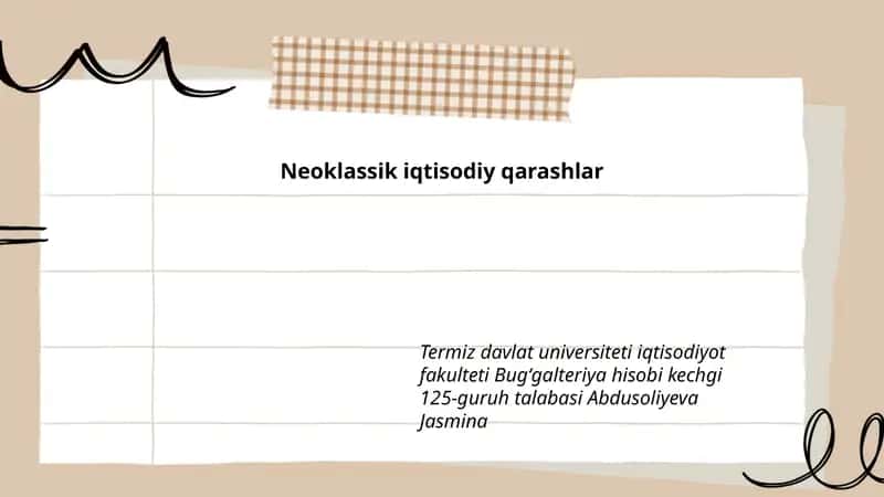 Neoklassik iqtisodiy qarashlar
