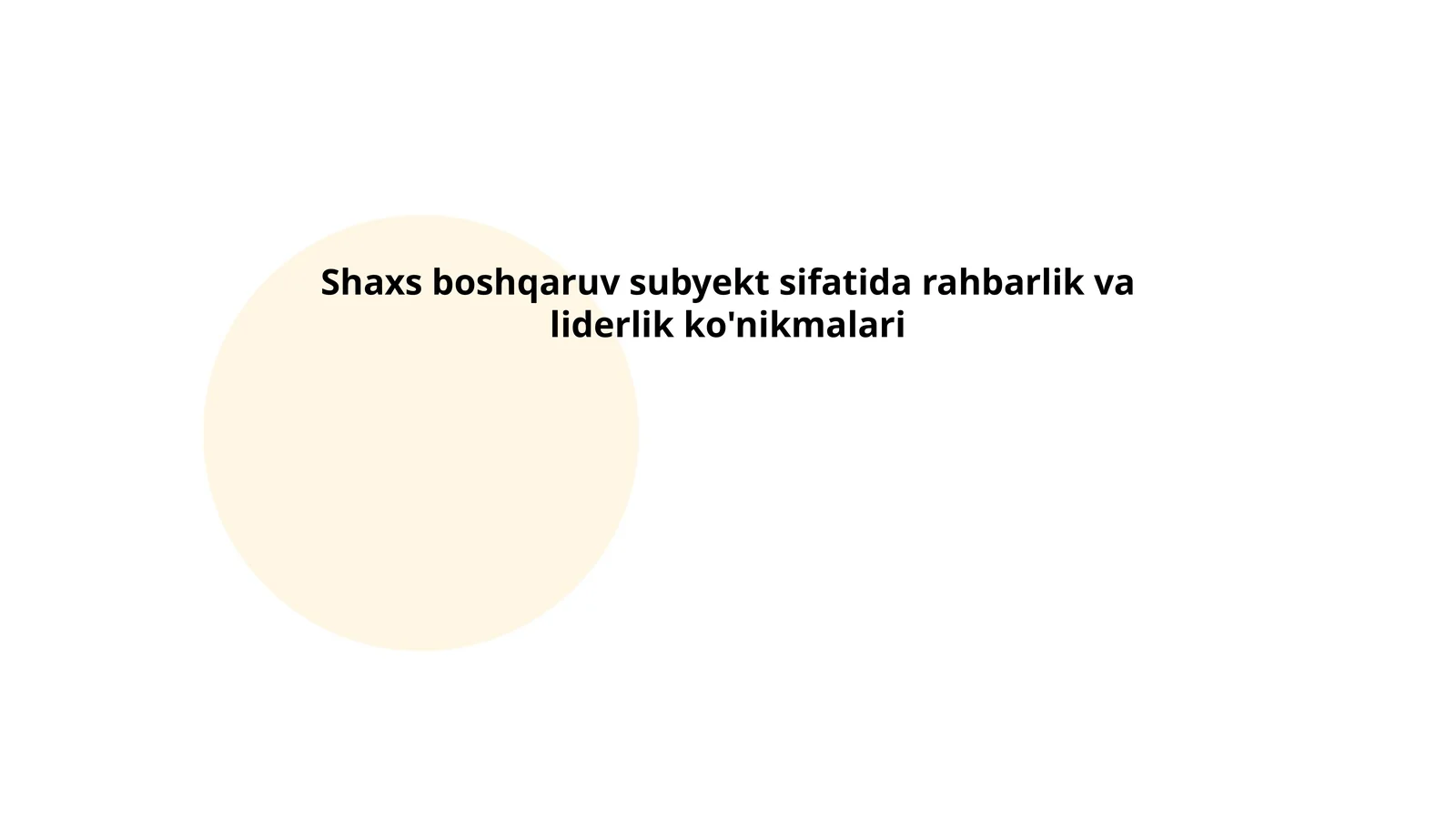 Rahbarlik va liderlikning nazariy asoslari