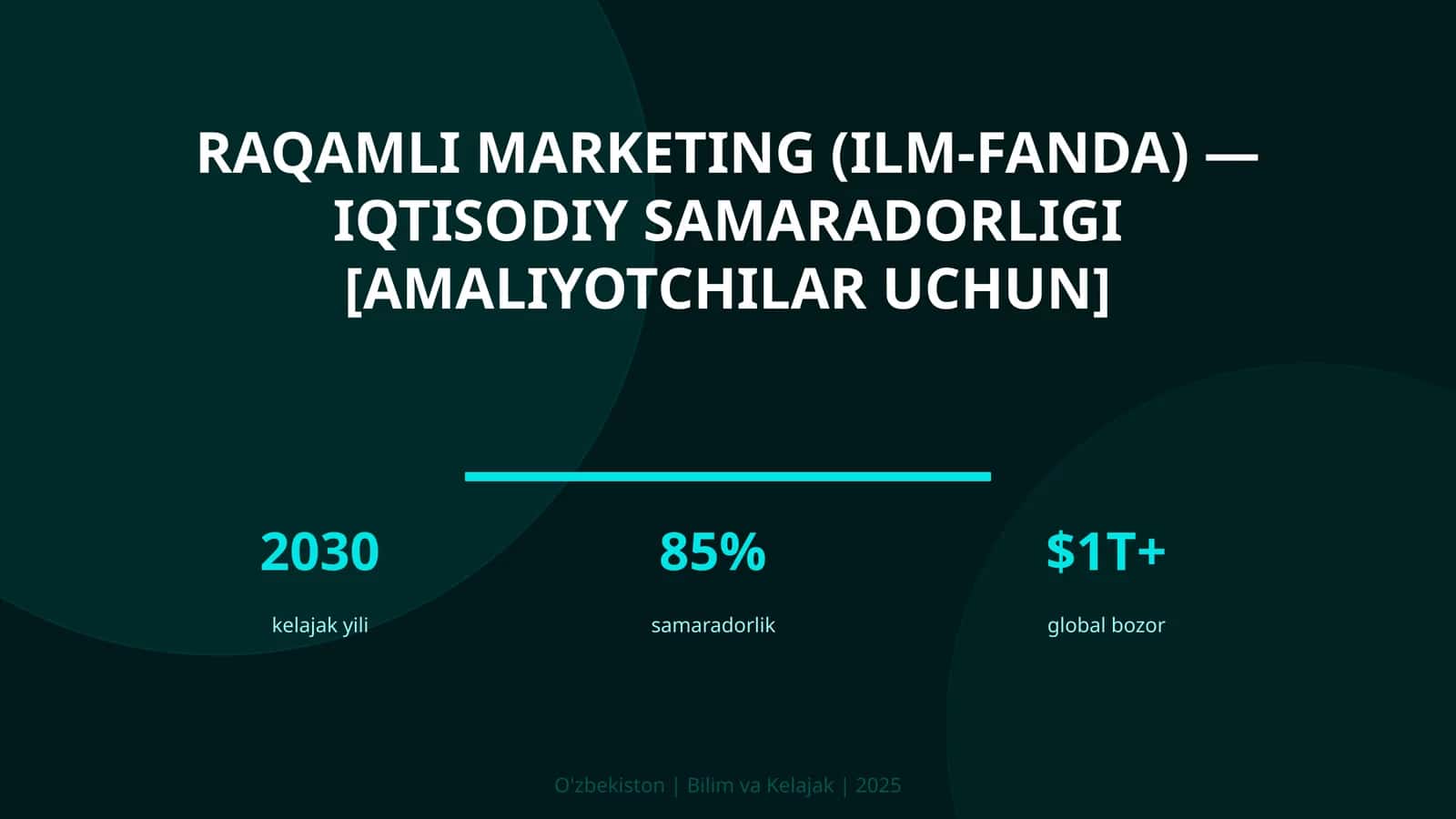 Raqamli marketing (ilm-fanda) — iqtisodiy samaradorligi [amaliyotchilar uchun]