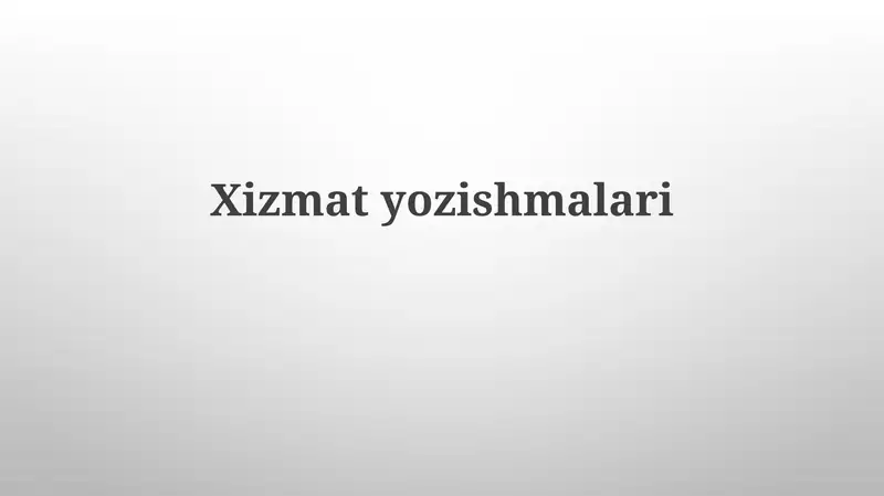 Xizmat yozishmalari