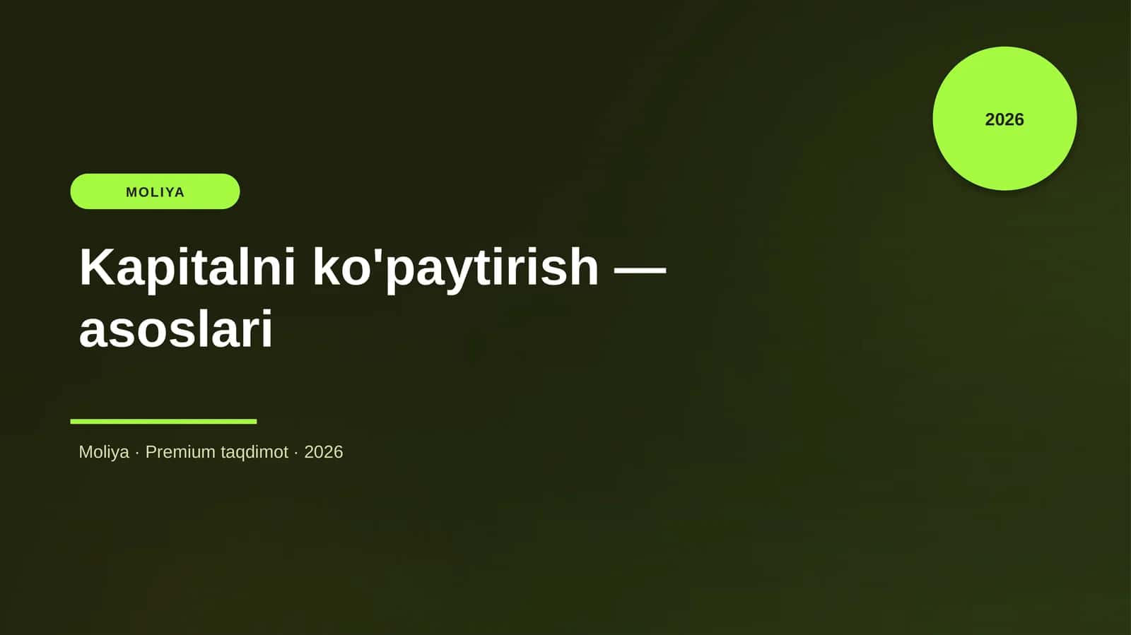 Kapitalni ko'paytirish — asoslari
