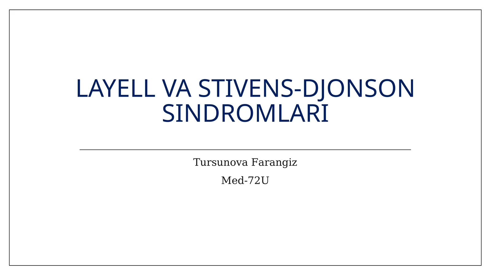 Layell va Stivens-Djonson sindromlari