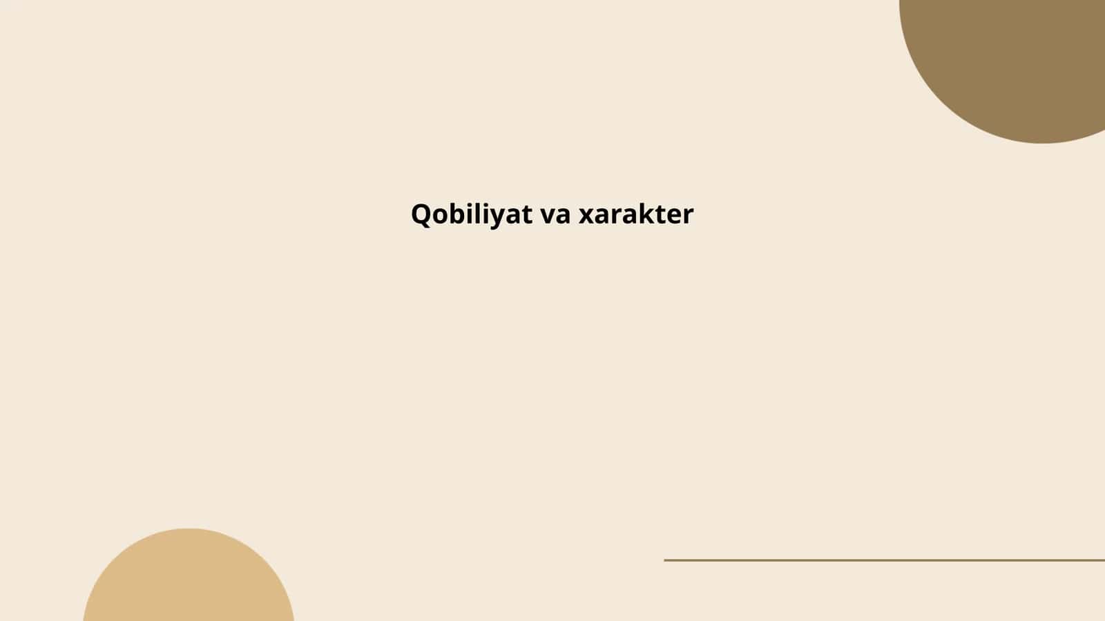 Qobiliyat va xarakter