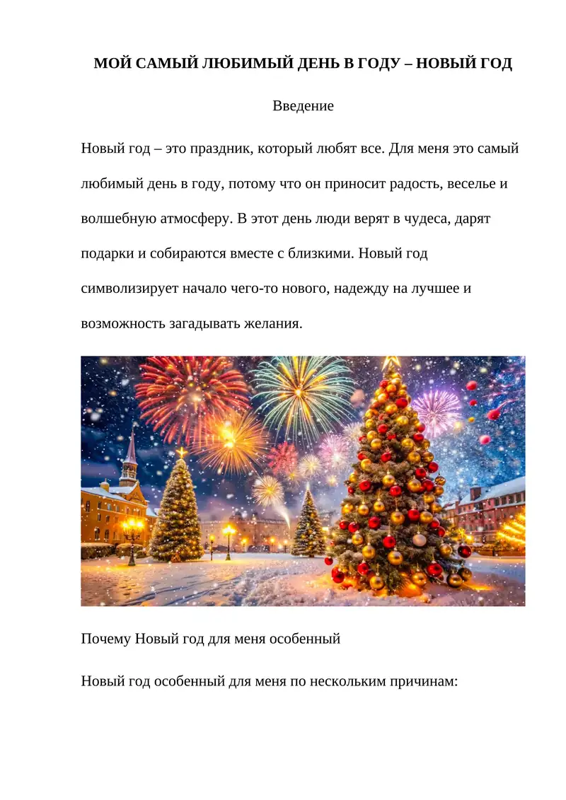 МОЙ САМЫЙ ЛЮБИМЫЙ ДЕНЬ В ГОДУ – НОВЫЙ ГОД