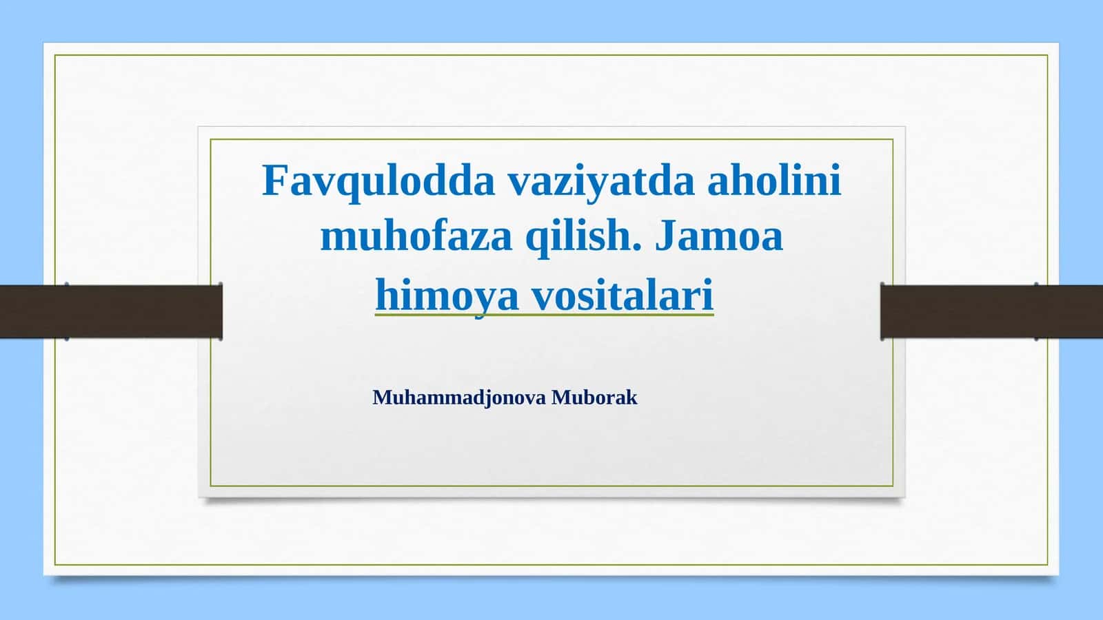 Muhammadjonova Muborak