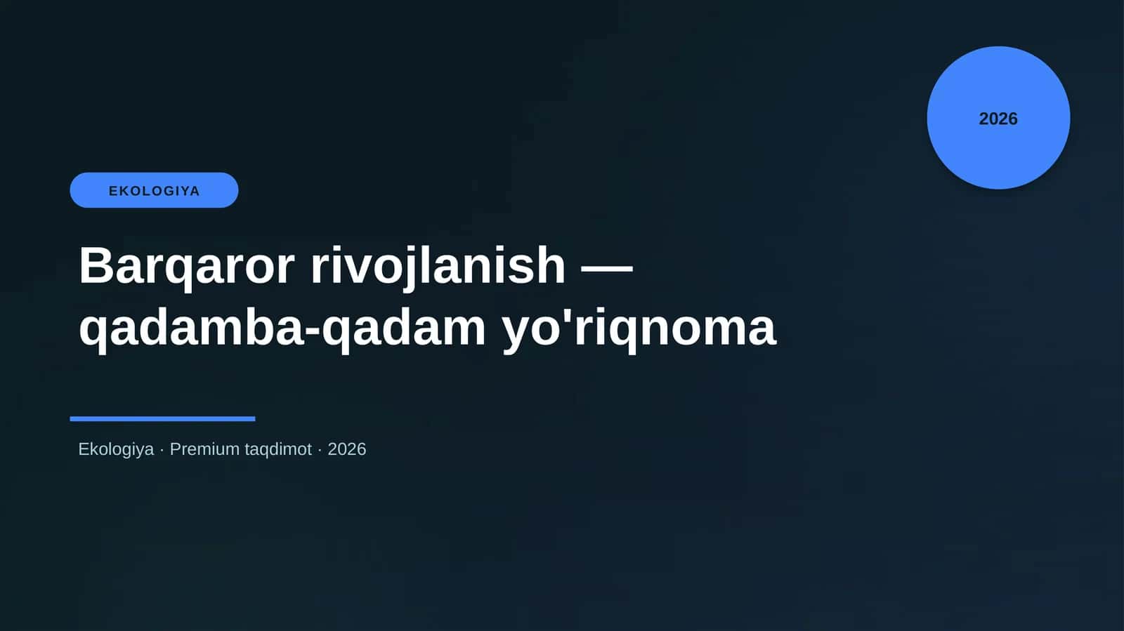 Barqaror rivojlanish — qadamba-qadam yo'riqnoma
