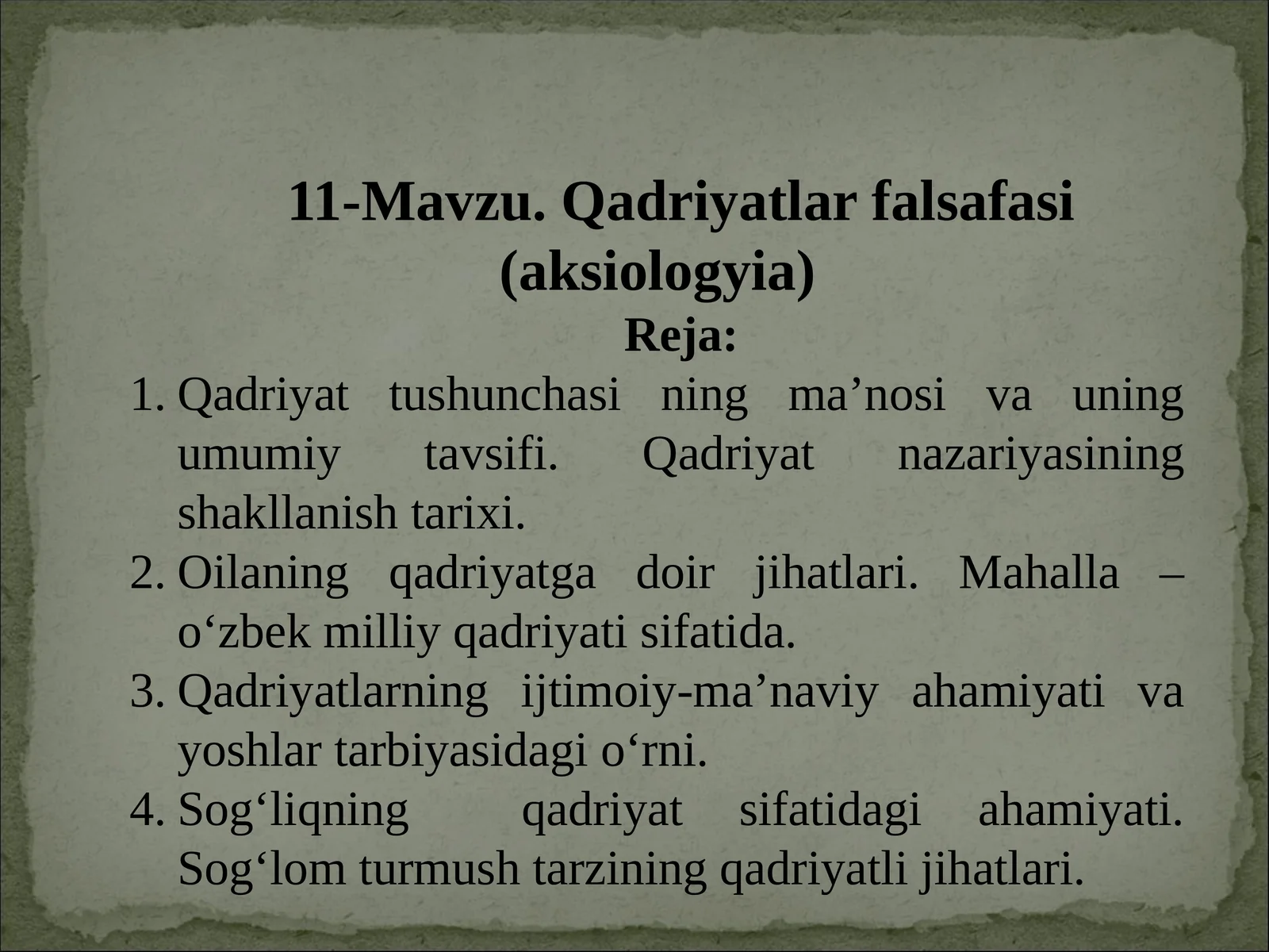 Qadriyatlar falsafasi (aksiologyia)