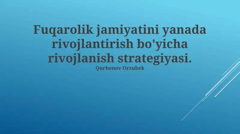 Fuqarolik Jamiyatini Yanada Rivojlantirish Bo'yicha Rivojlanish Strategiyasi
