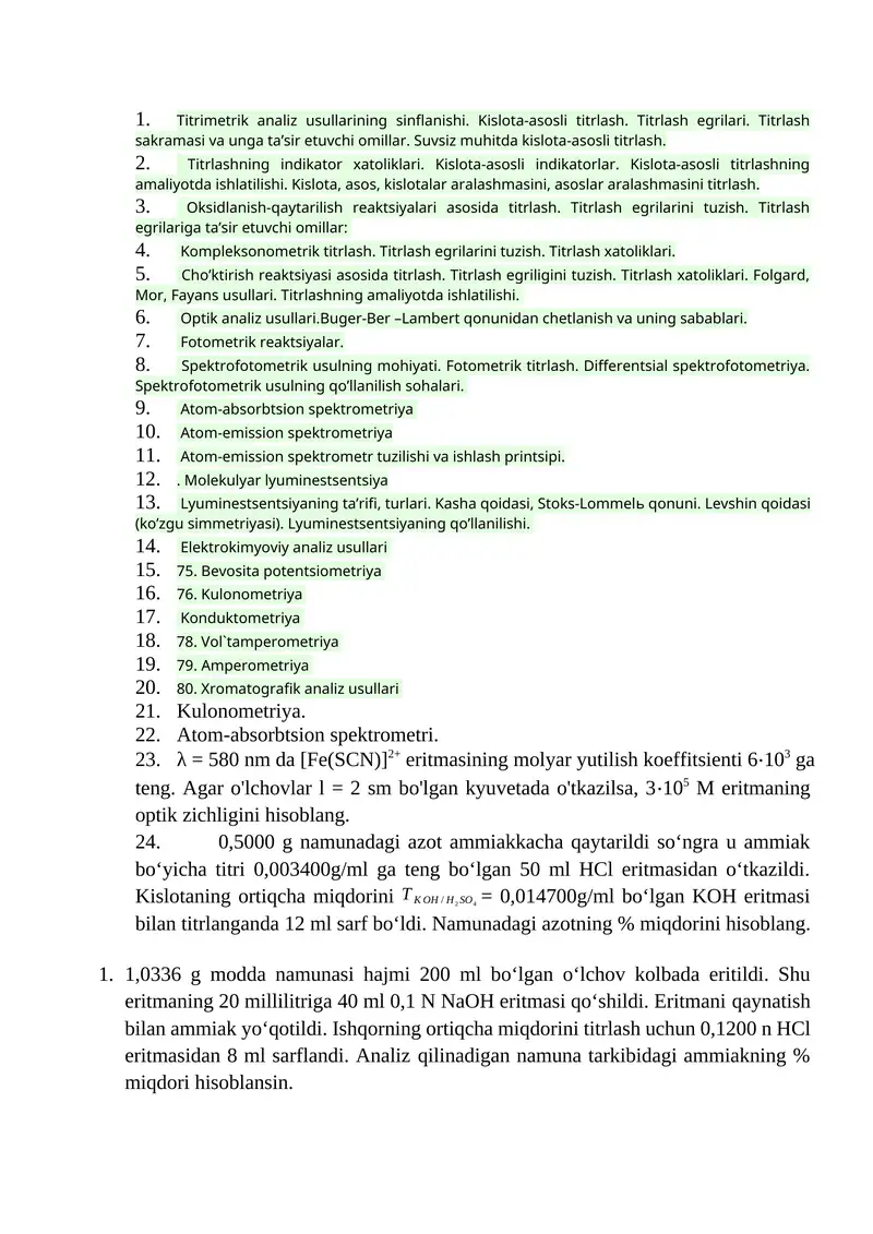 Titrimetrik analiz usullari