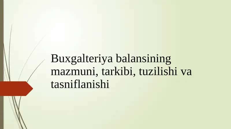 BUXGALTERIYA BALANSI