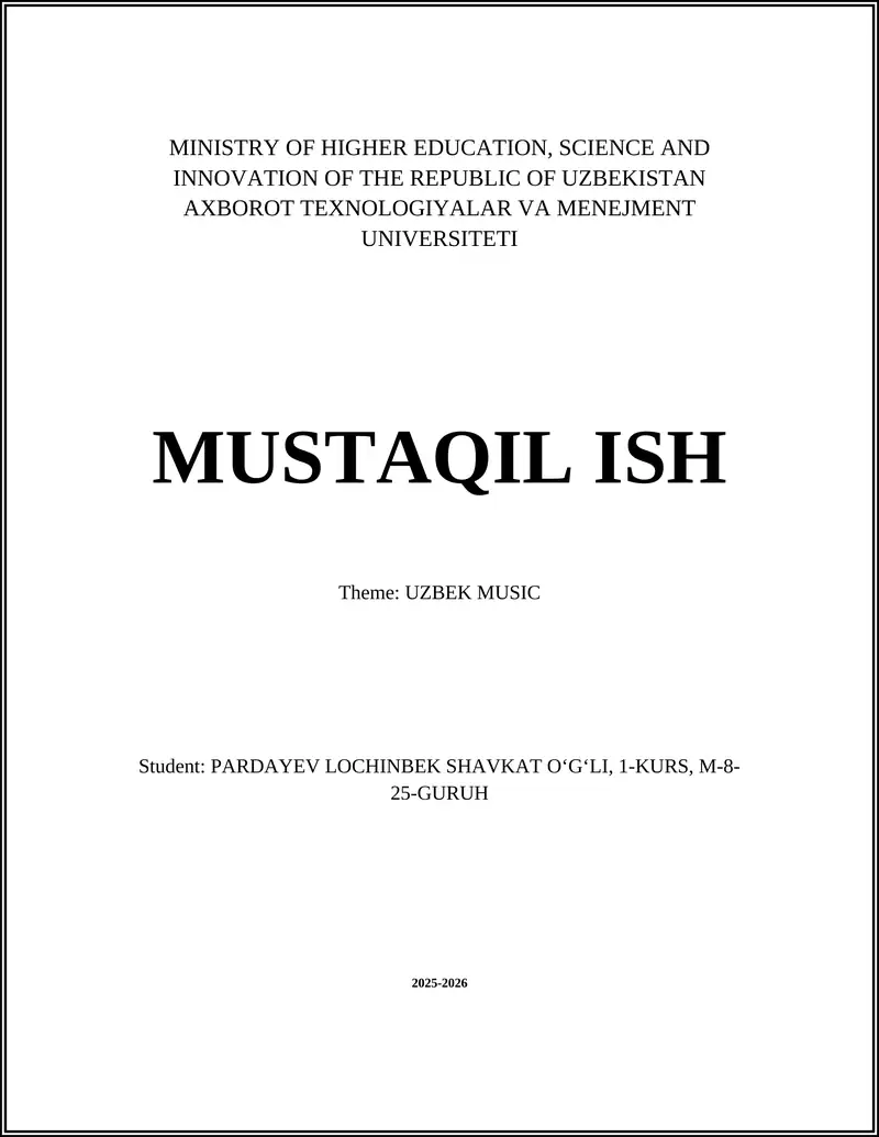 UZBEK MUSIC