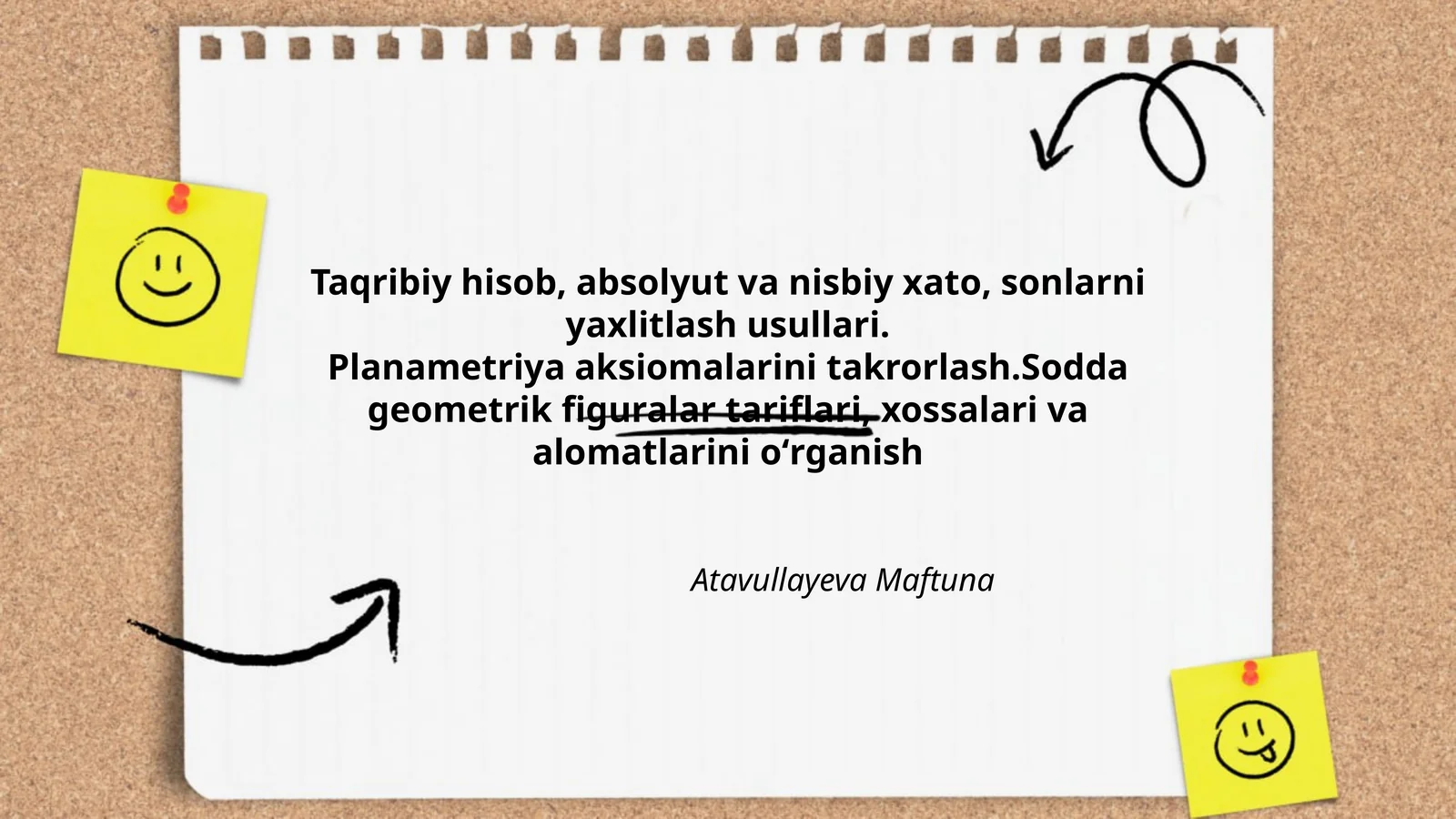 Planametriya aksiomalarini takrorlash