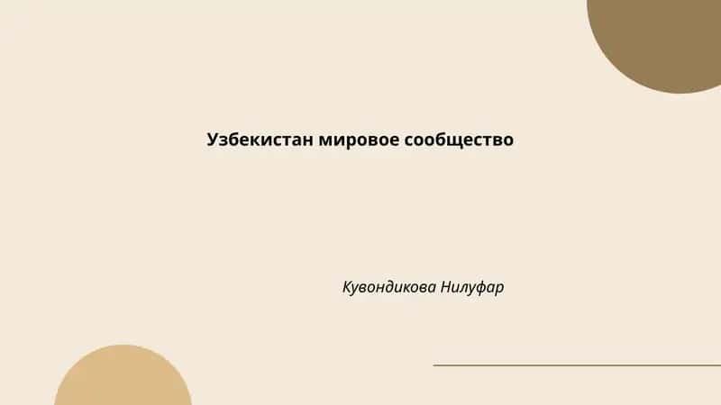 Узбекистан мировое сообщество