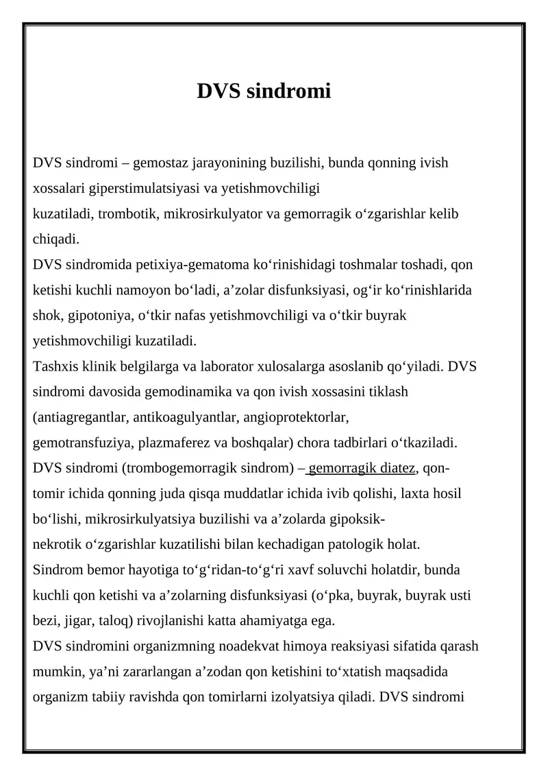 DVS sindromi