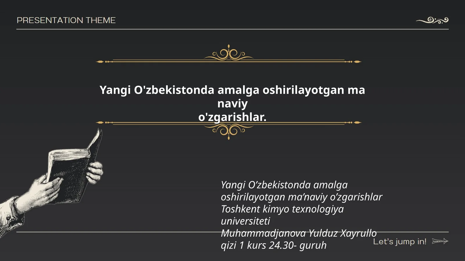 Yangi O'zbekistonda amalga oshirilayotgan ma naviy o'zgarishlar