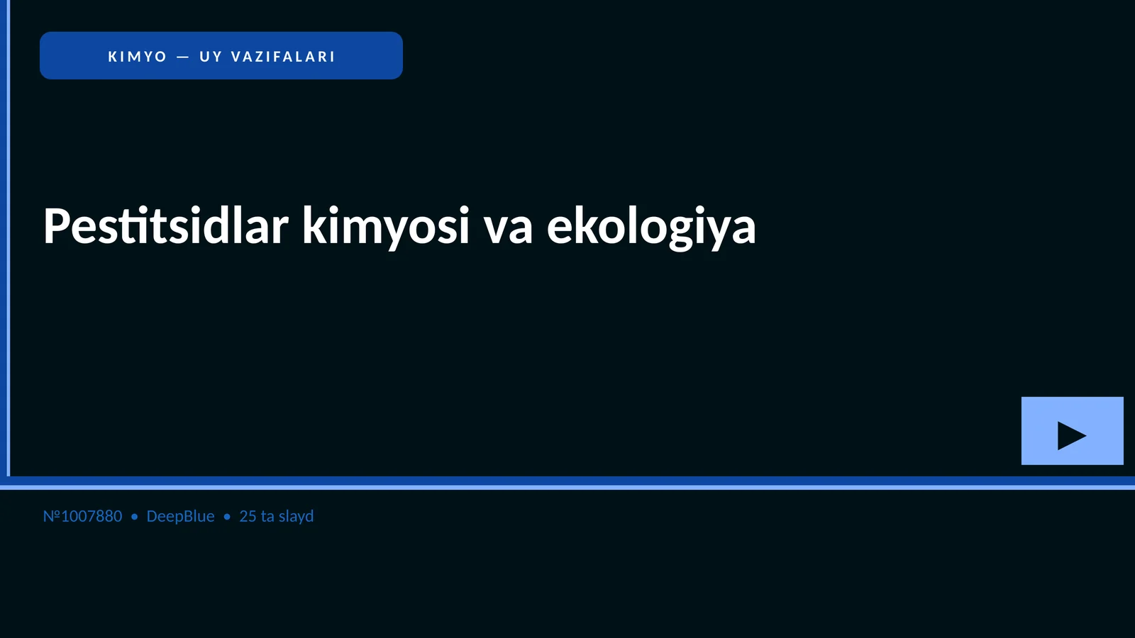 Pestitsidlar kimyosi va ekologiya