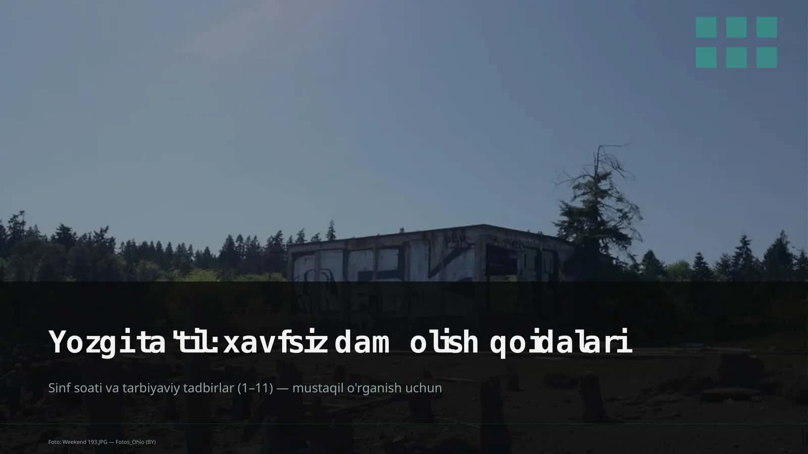 Yozgi ta'til: xavfsiz dam olish qoidalari