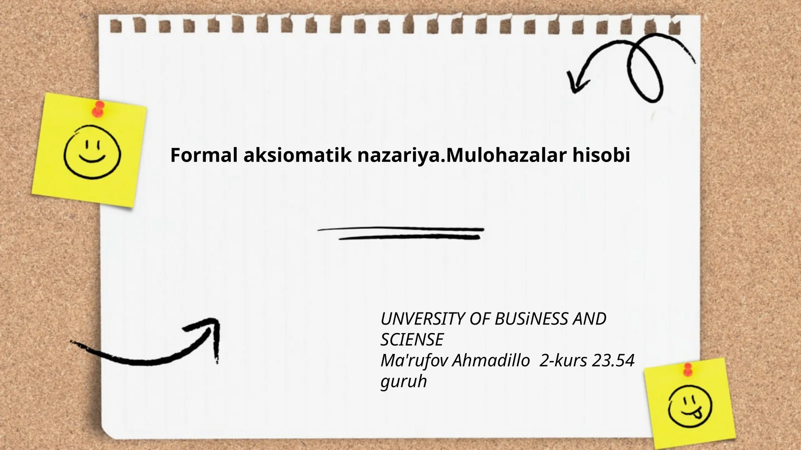 Formal aksiomatik nazariya.Mulohazalar hisobi
