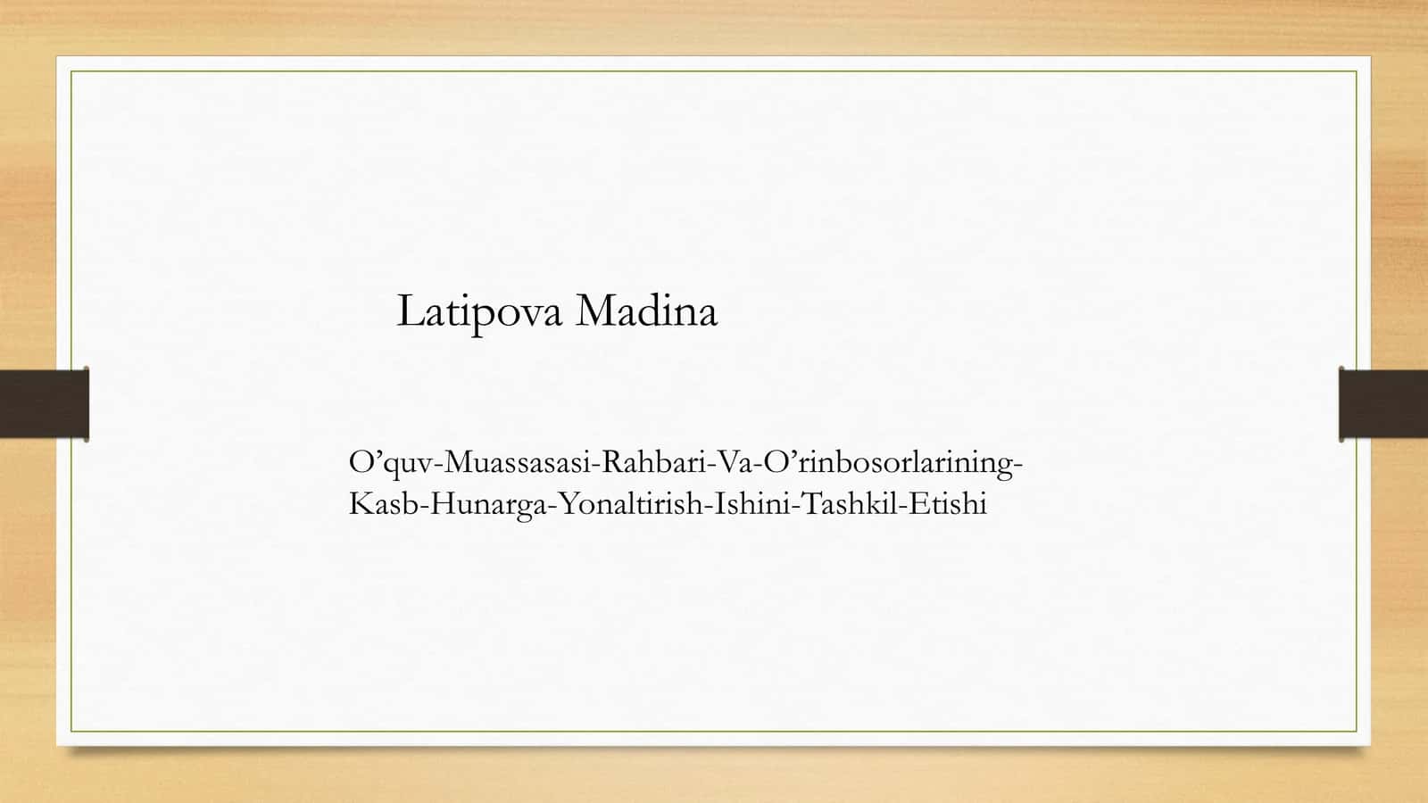 O‘quv Muassasasi Rahbari Va O‘rinbosorlarining Kasb-Hunarga Yo‘naltirish Ishini Tashkil Etishi