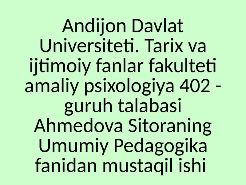 Rivojlangan xorijiy mamlakatlarda ta'lim tizimi