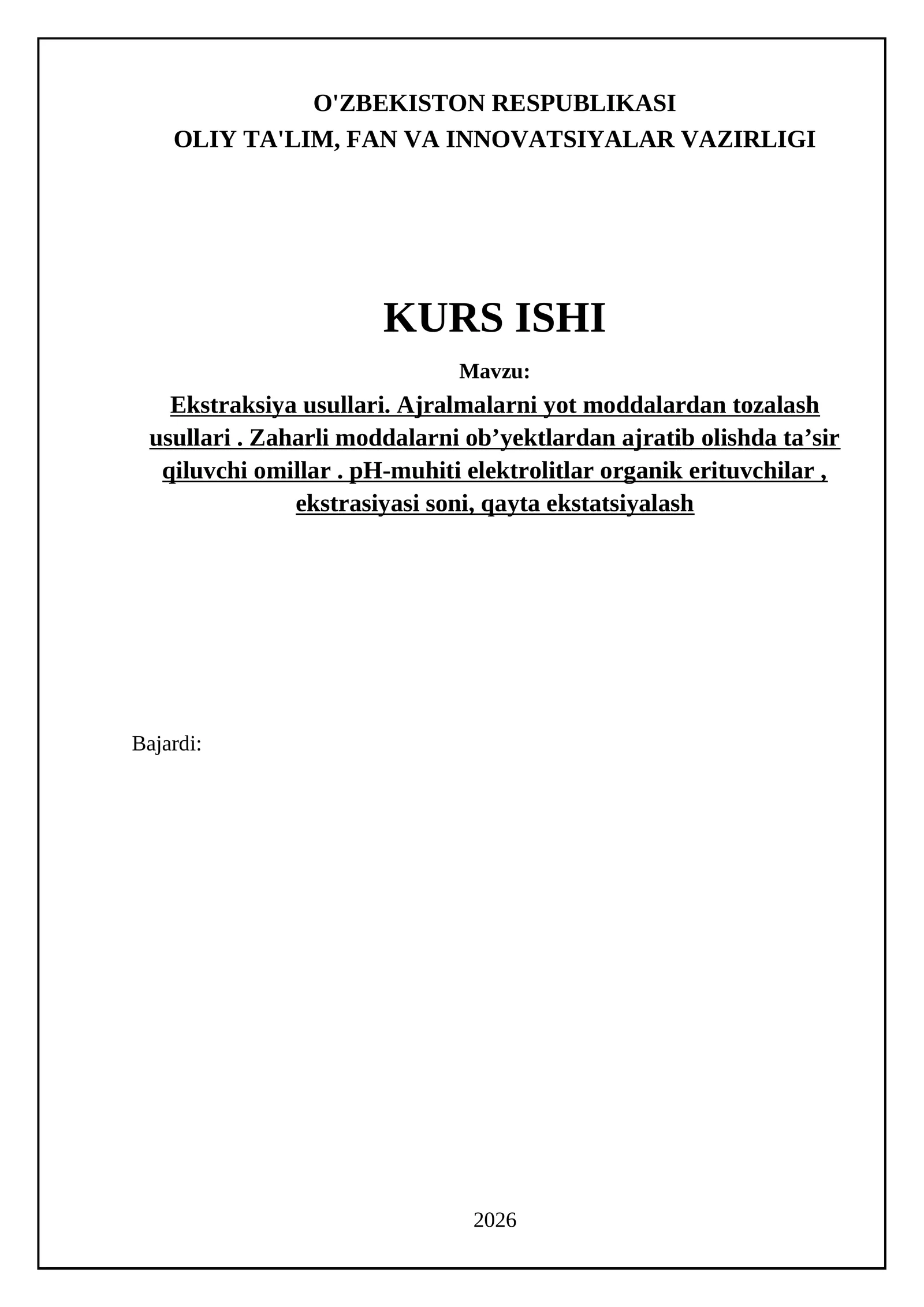 Ekstraksiya Usullari va Qo'llanilishi