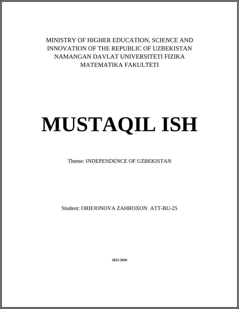 Declaration of Independence of Uzbekistan
