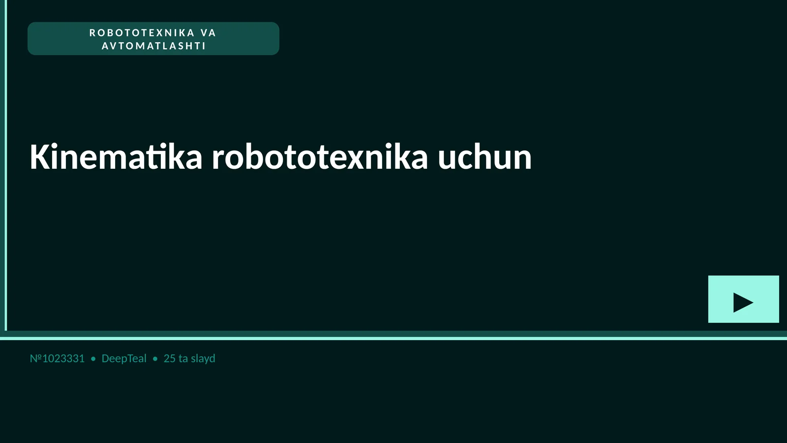 ROBOTOTEXNIKA VA AVTOMATLASHTI