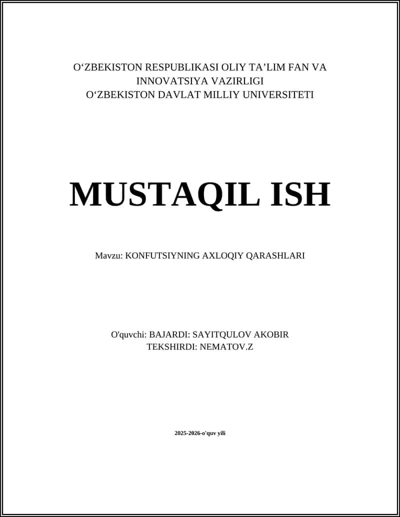 Konfutsiyninng axloqiy qarashlari