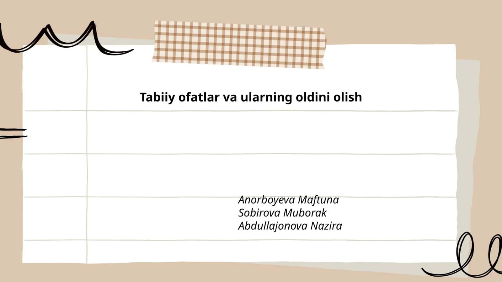 Tabiiy ofatlar va ularning oldini olish