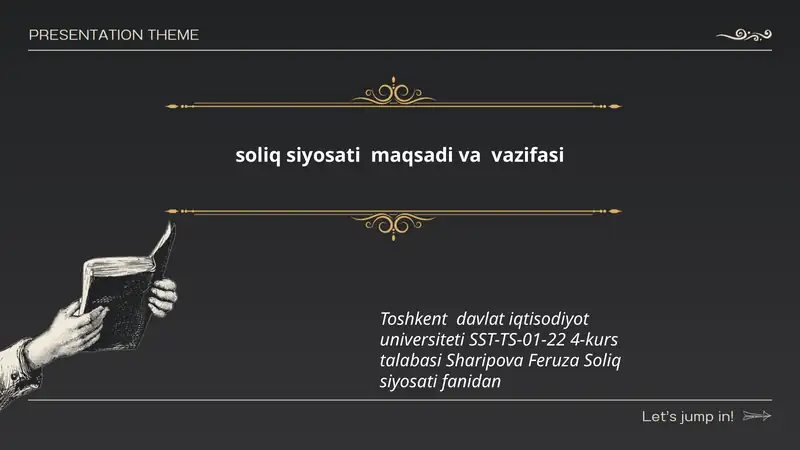 Soliq siyosati maqsadi va vazifasi
