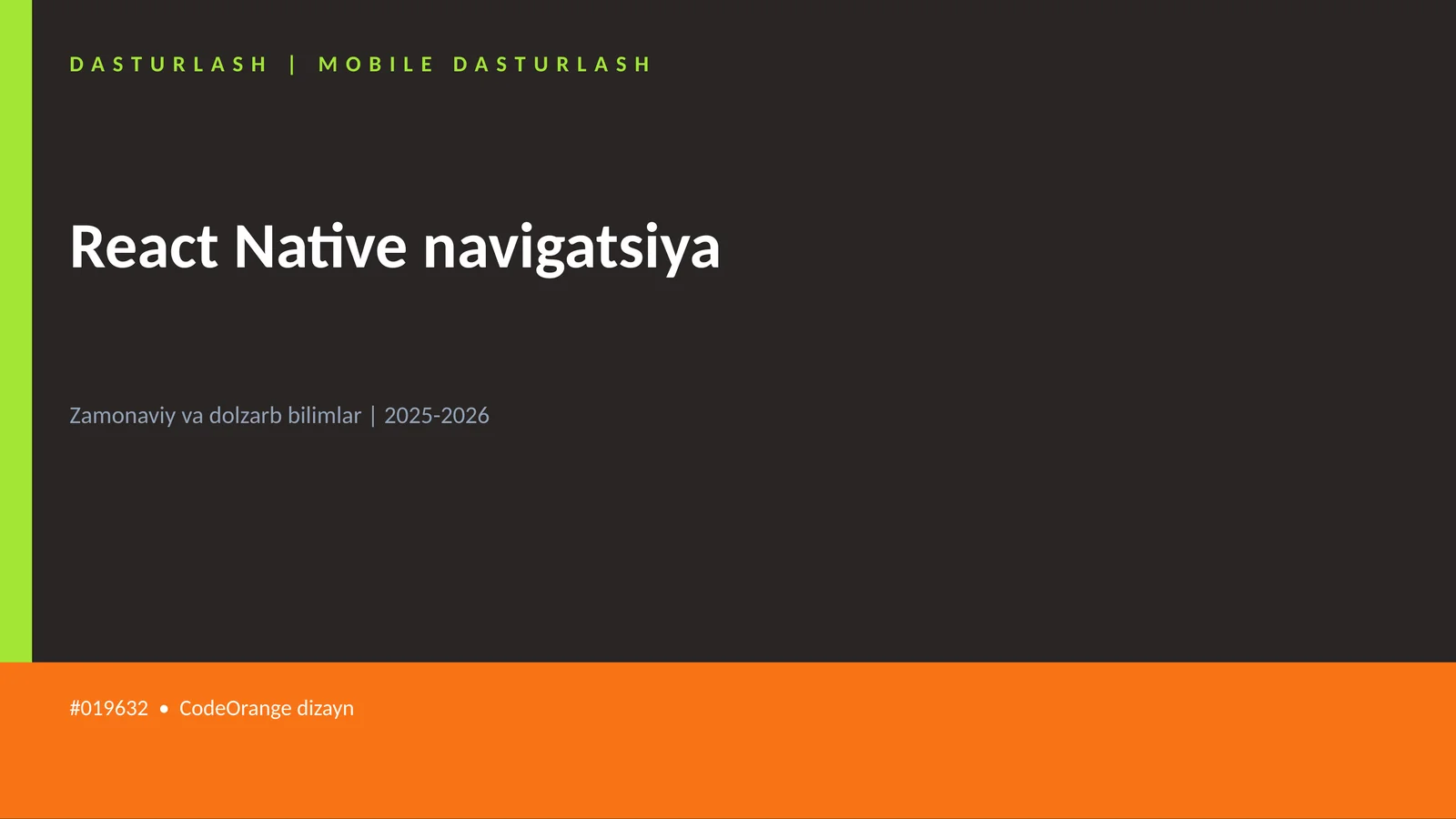 React Native navigatsiya