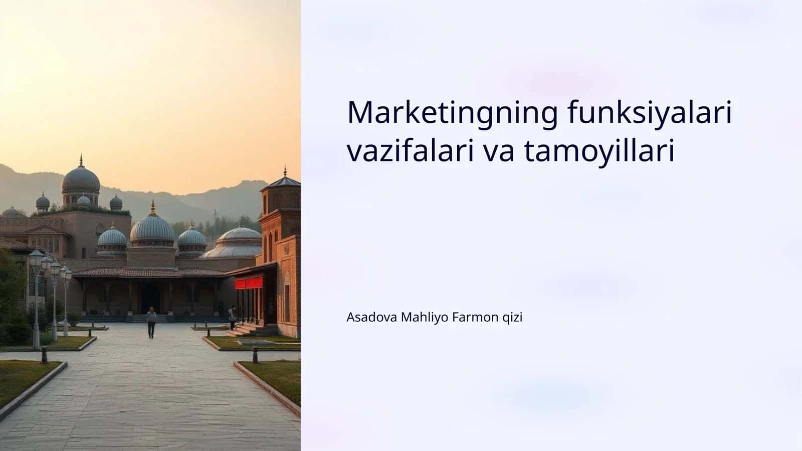 Marketingning funksiyalari vazifalari va tamoyillari