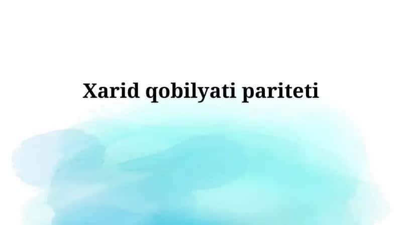 Xarid qobiliyati pariteti