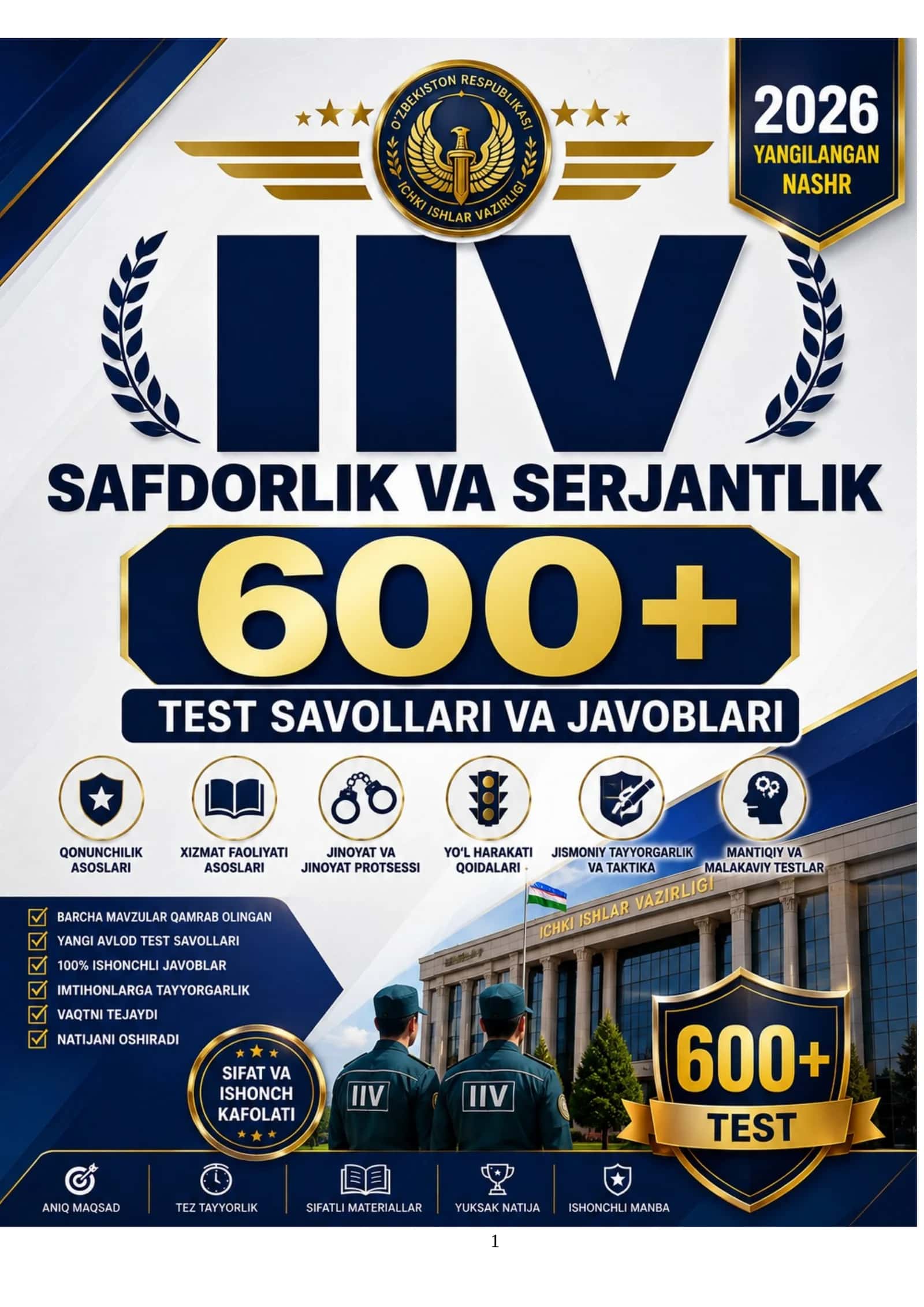 IIV safdorlik va serjantlik — 600+ test