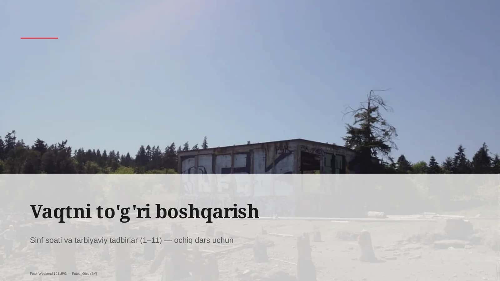 Vaqtni to'g'ri boshqarish