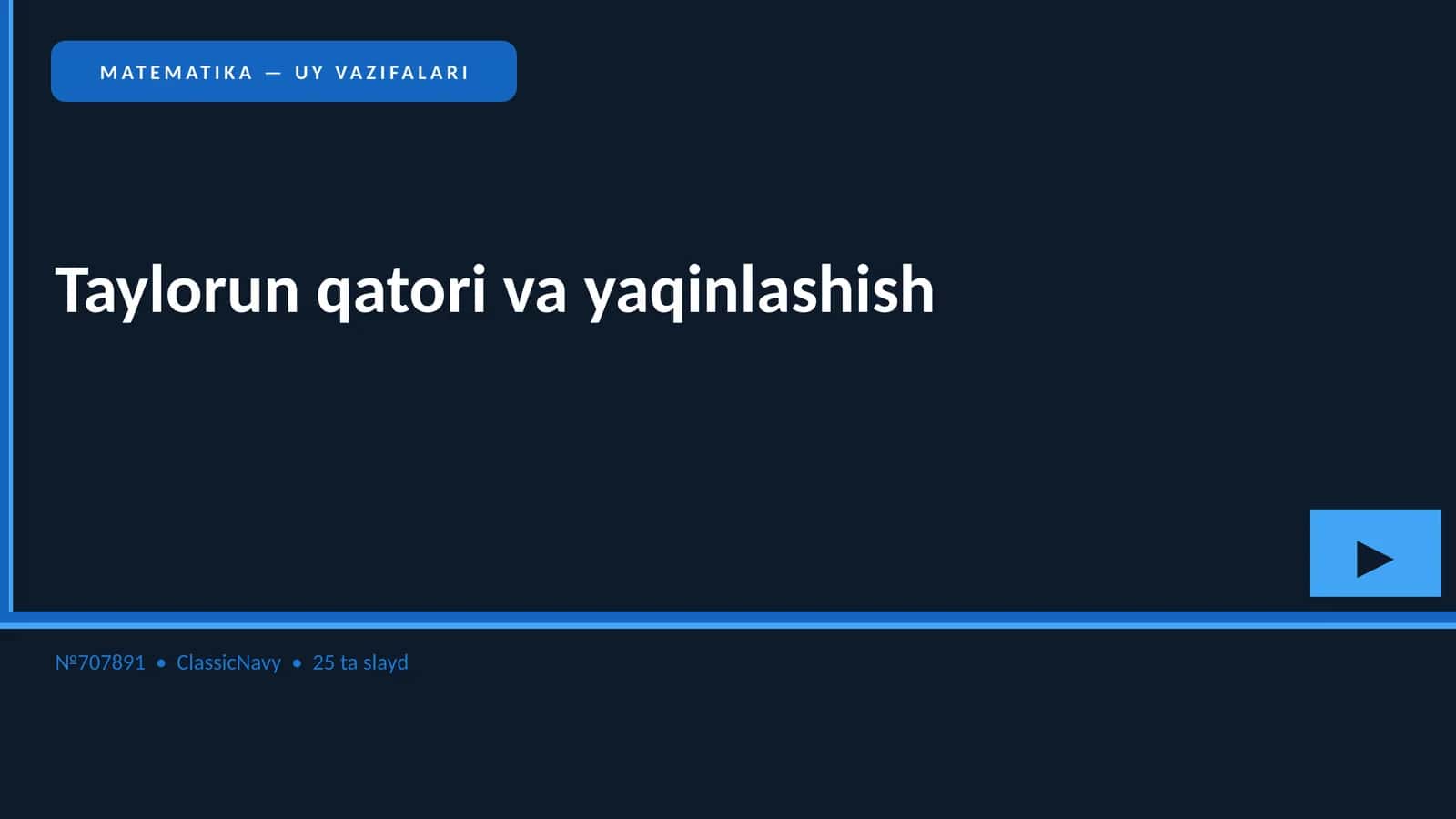 MATEMATIKA — UY VAZIFALARI