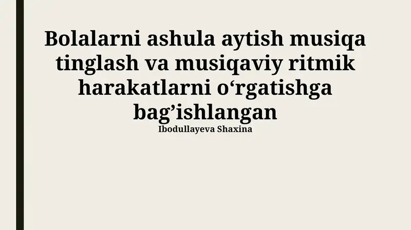 Ritmik harakatlar va musiqa