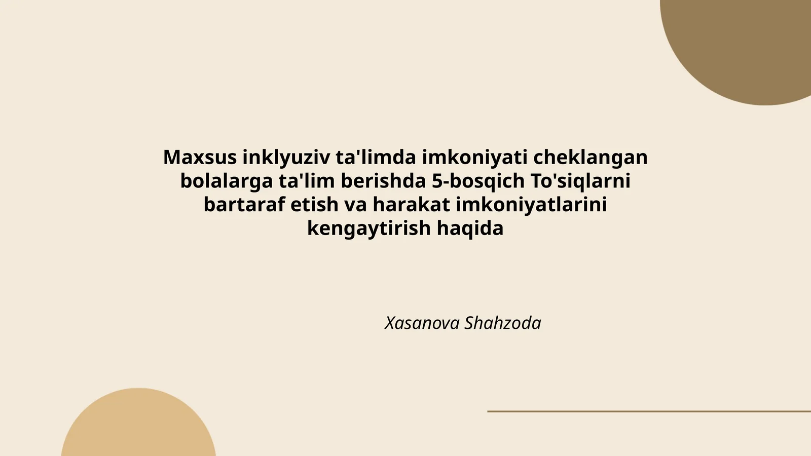 5-bosqich to'siqlarni bartaraf etish va harakat imkoniyatlarini kengaytirish