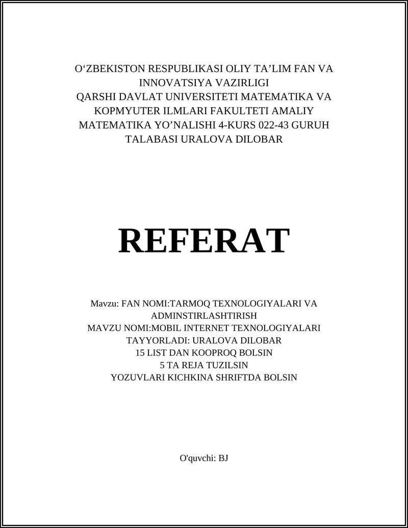 Mobil Internet Texnologiyalari