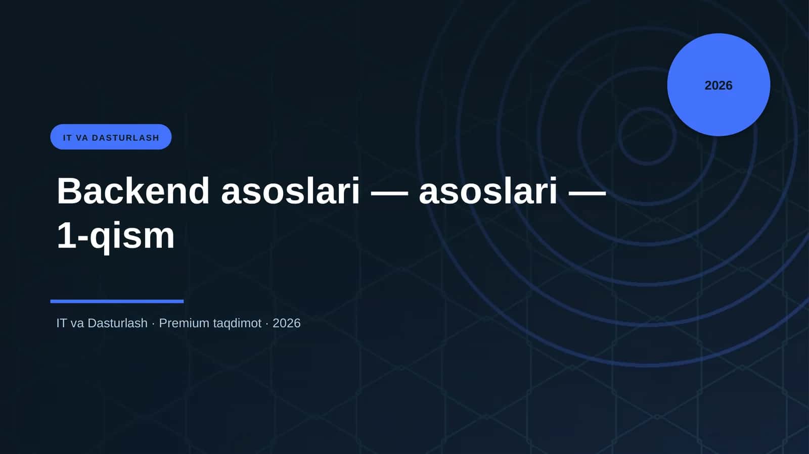 Backend asoslari — asoslari — 1-qism