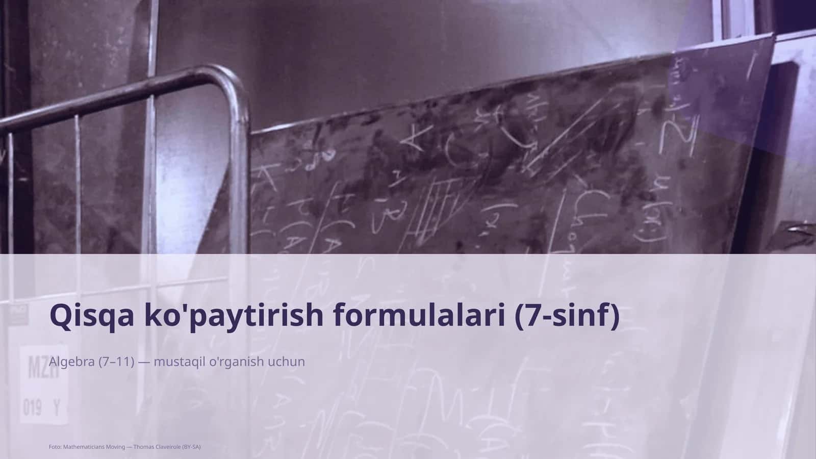 Qisqa ko'paytirish formulalari (7-sinf)
