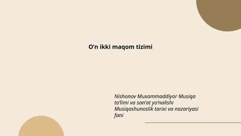 Oʻn ikki maqom tizimi