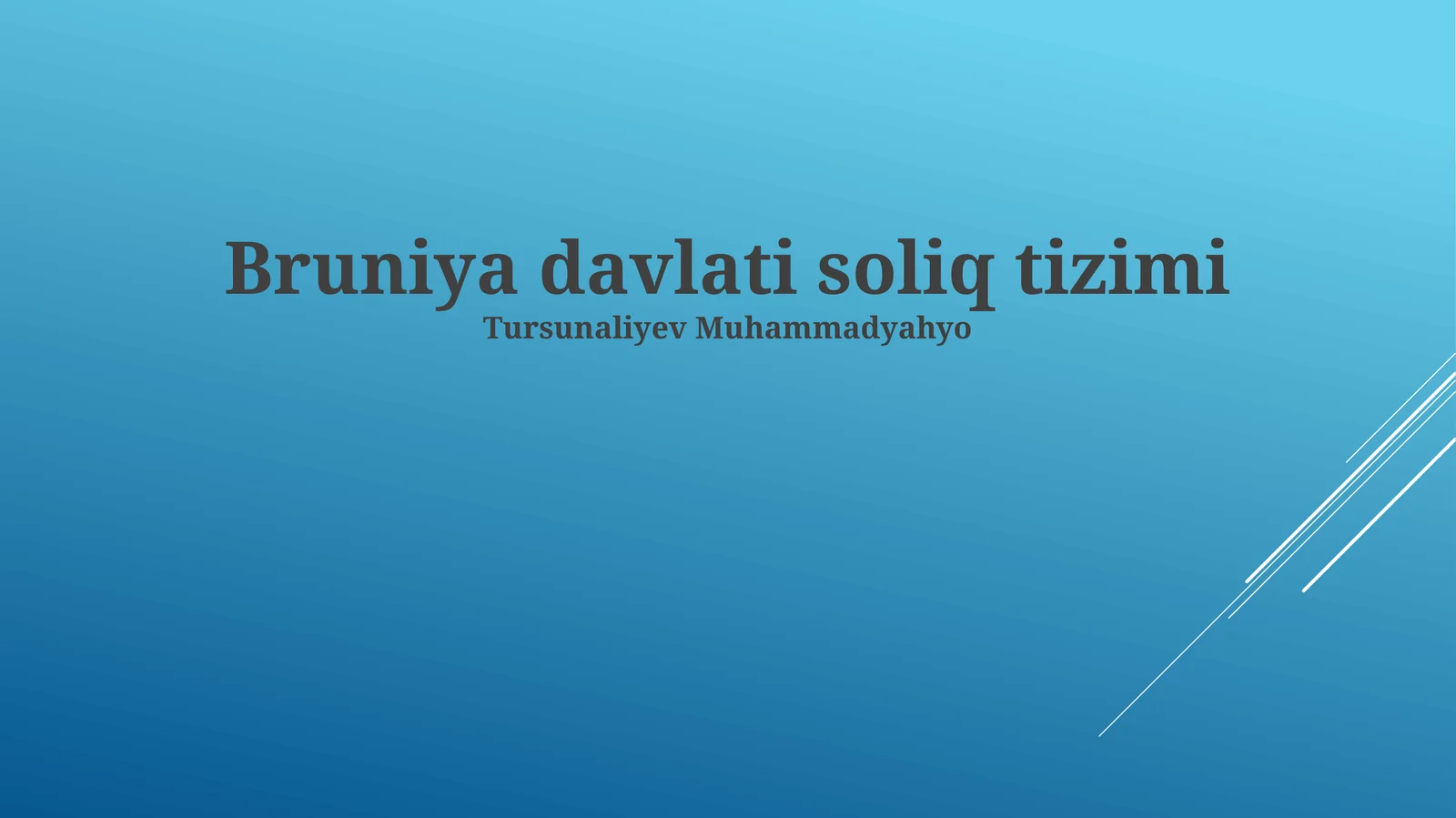 Bruniya davlati soliq tizimi