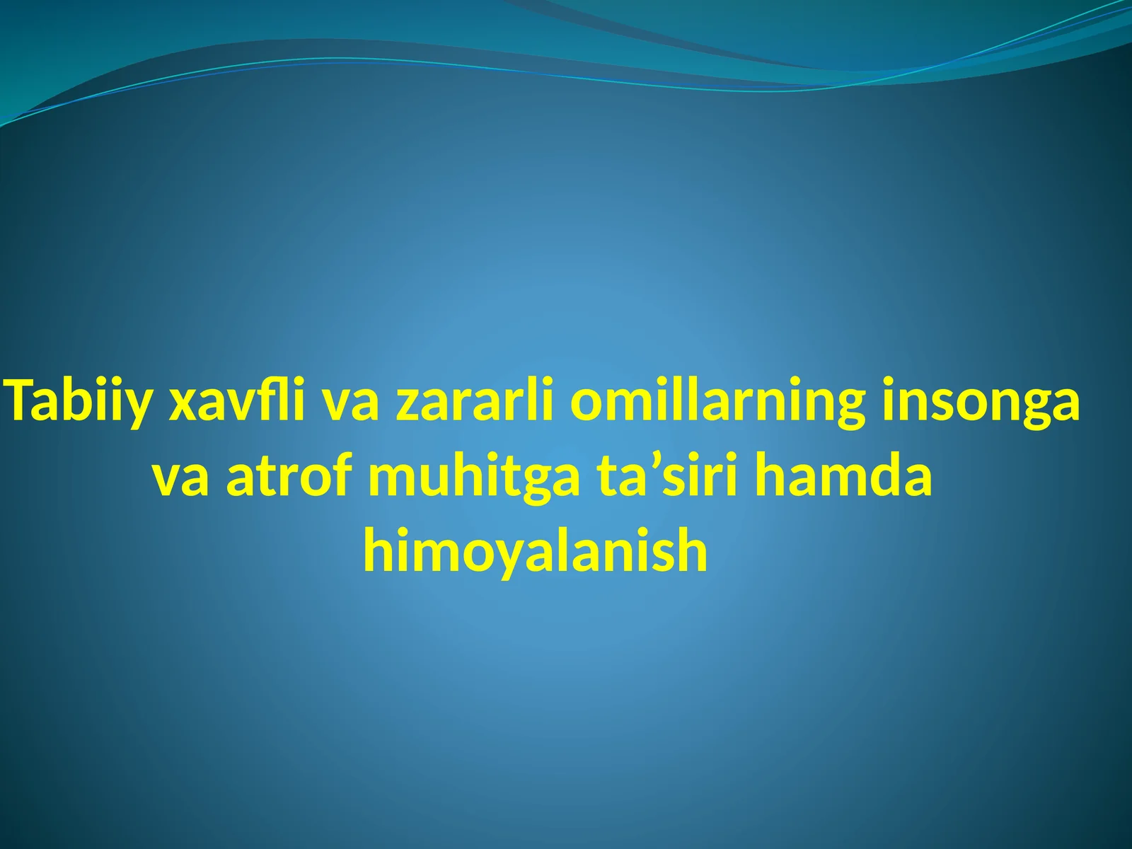 Atrof-muhit omillari va inson sog’lig’i