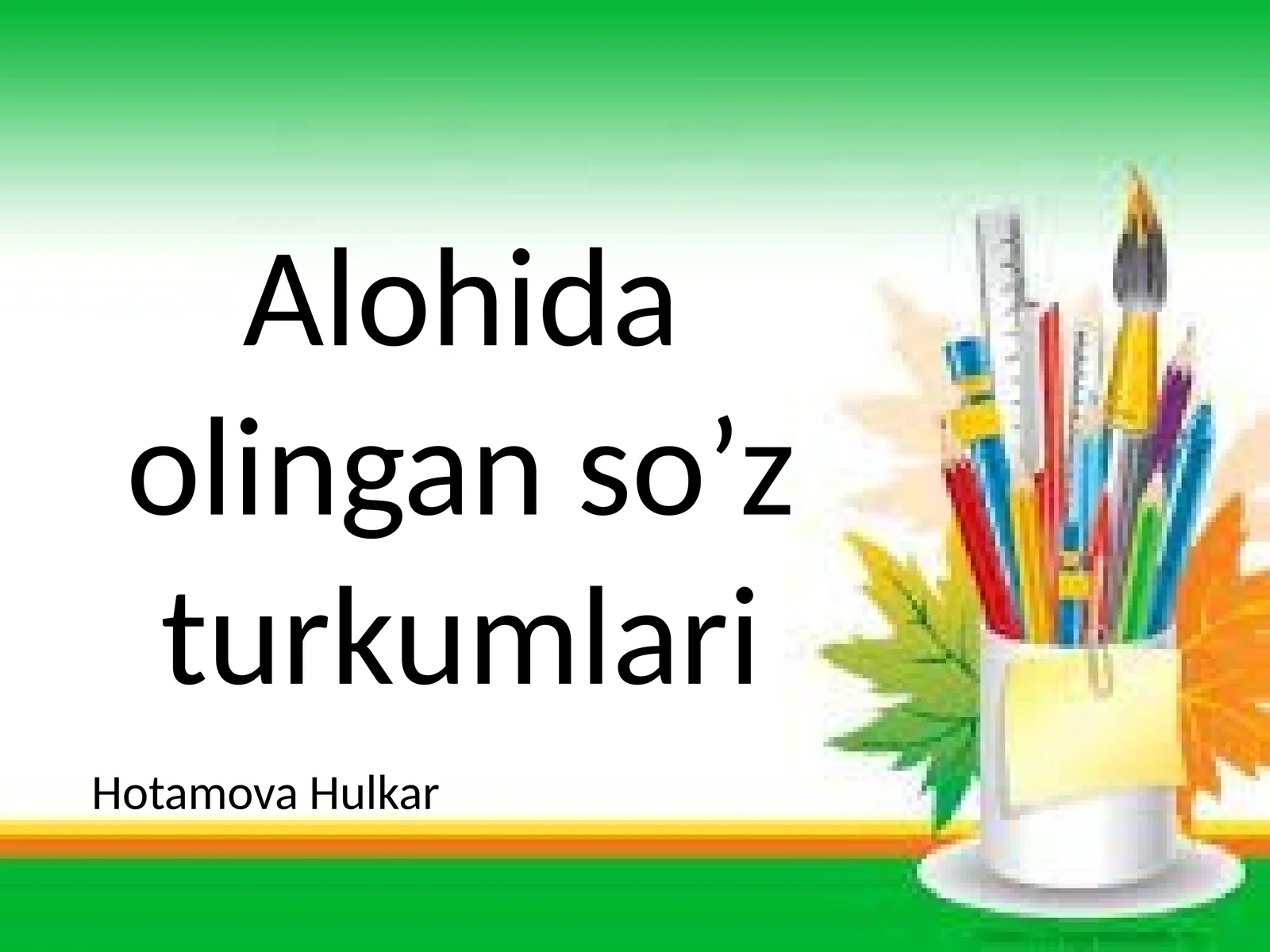 Alohidaolinganso’zturkumlari