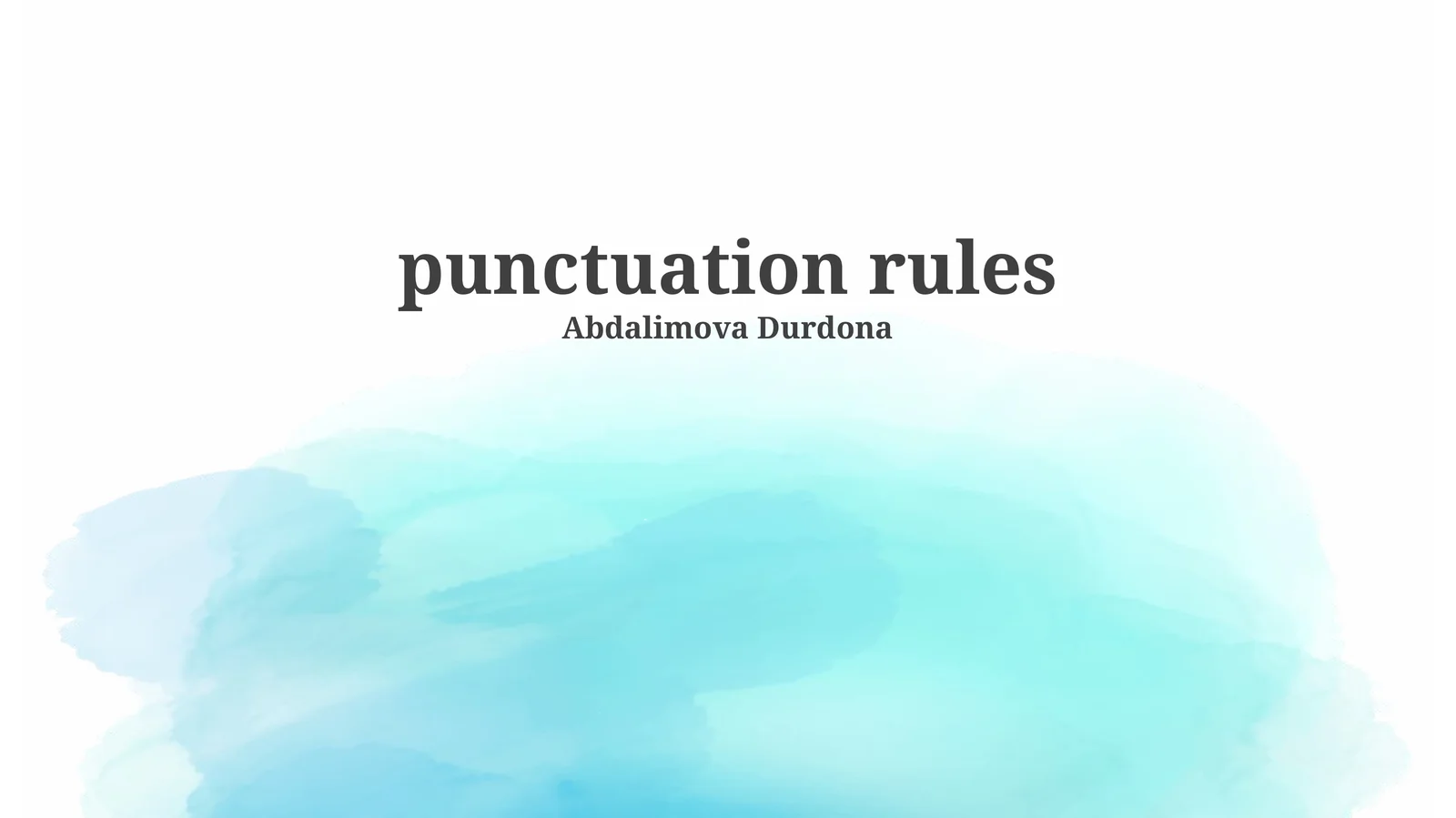 Punctuation rules